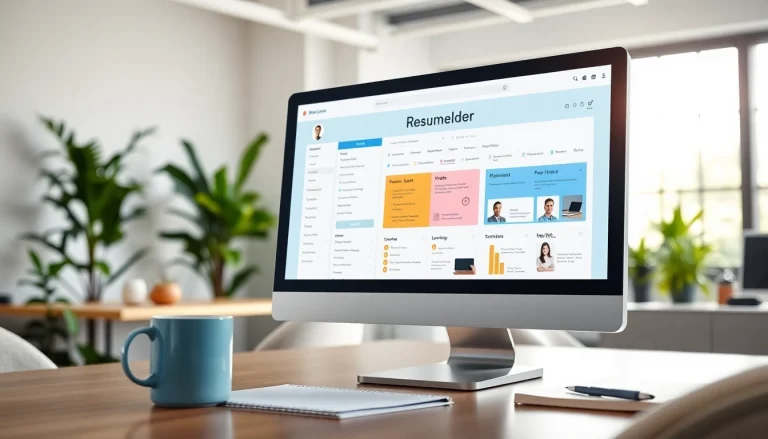 Creating a standout Resume Builder within a professional workspace setting, showcasing templates and tools.
