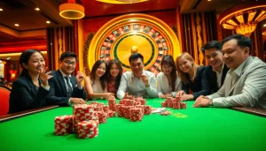 Experience the thrill of winning at Trang Chủ THABET with vibrant casino gaming scenes filled with excitement.