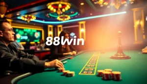 Players enjoying a thrilling night at the k88win casino poker table.