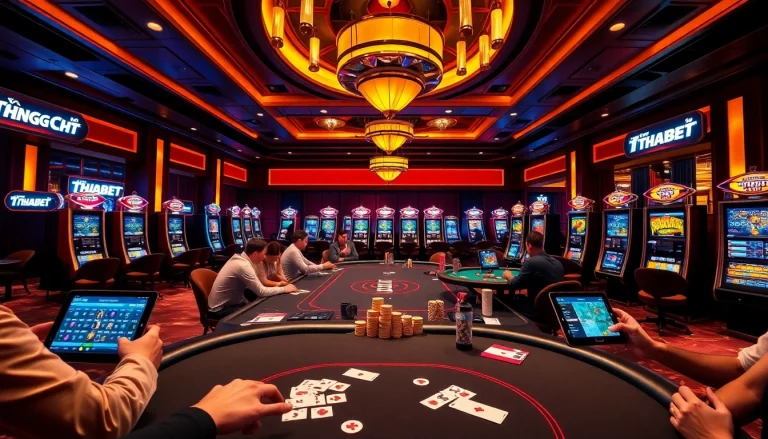 Experience the excitement of Trang Chủ THABET, where players engage in thrilling casino games.