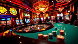 Players enjoying the thrill of Go8 casino games at a vibrant roulette table.