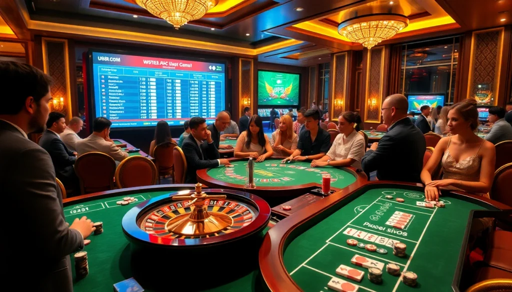 Interactive online gambling scene with uu88,com interface, showcasing poker and roulette excitement.