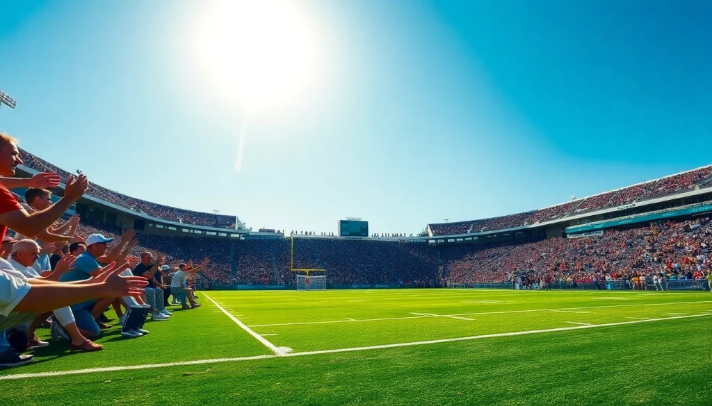 Engage in online sports betting California during a lively football game with enthusiastic fans.