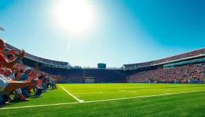 Engage in online sports betting California during a lively football game with enthusiastic fans.