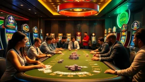 Experience the thrill of gaming at https://shbet800.com with an elegant casino scene showcasing excitement and luxury.