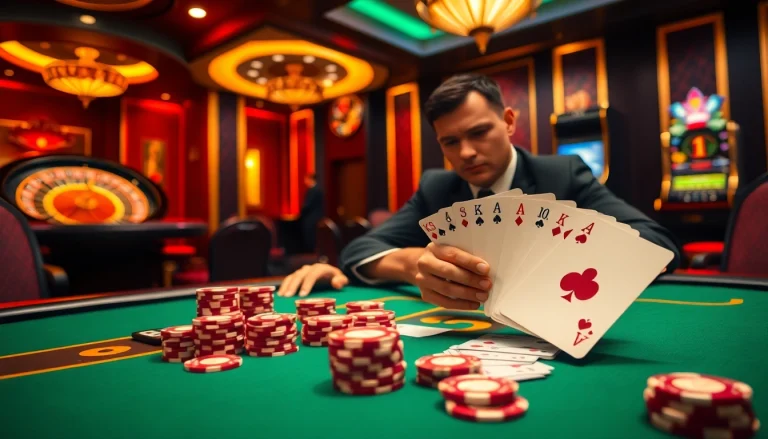 Exciting professional poker game scene at nhà cái tg88 showcasing immersive gambling experience.