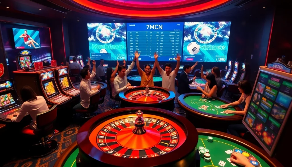 Place bets on 7mcn while enjoying diverse gambling activities like poker and slots.
