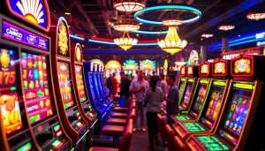 Permainan slot plinko yang menarik dikelilingi oleh pemain yang bersemangat.