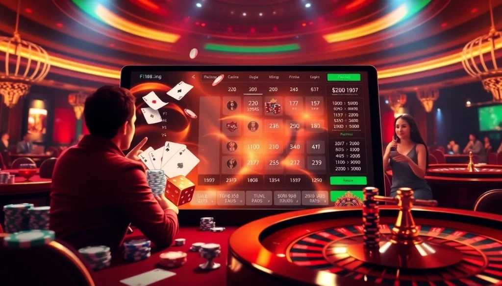 Experience the thrill of gaming at https://f168.ing/ with vibrant casino visuals of betting action.