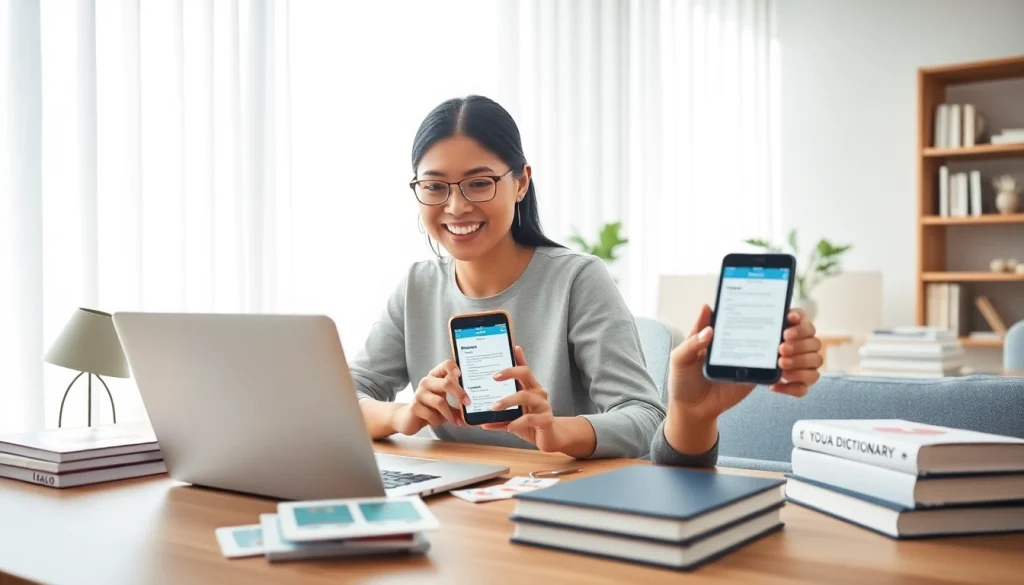 Youdao Dictionary app used in a modern learning environment on multiple devices.