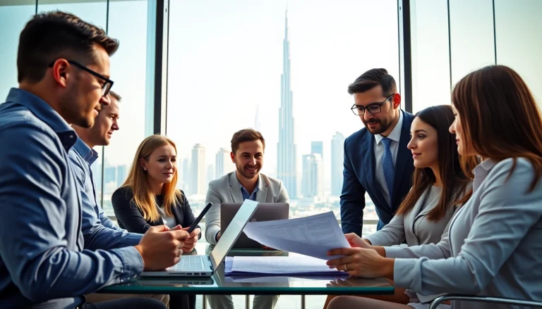 Engaged Business Consultants in Dubai strategizing for effective solutions.