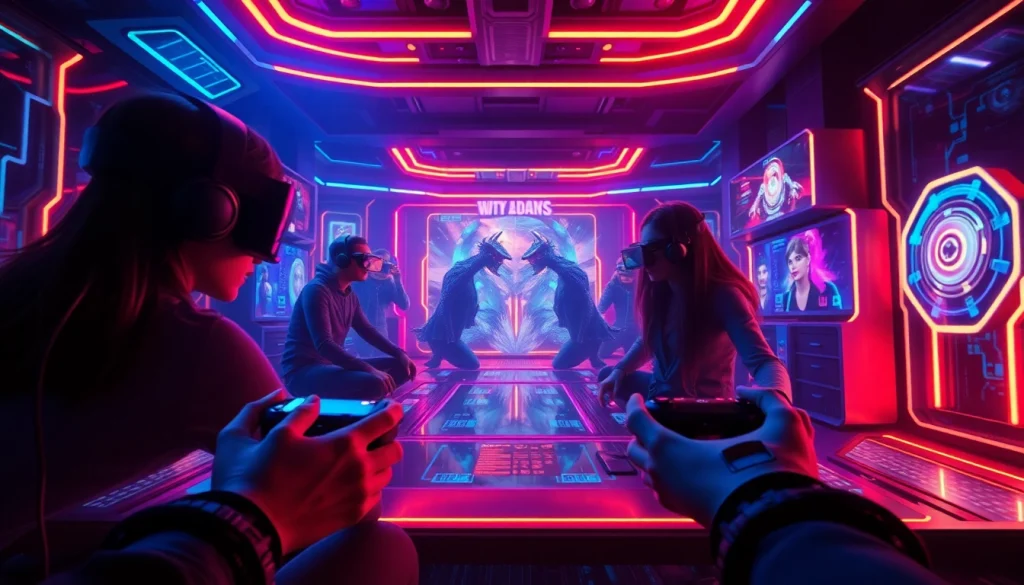 Futuristic gaming interface showcasing porn games ai with immersive graphics and interactive elements.