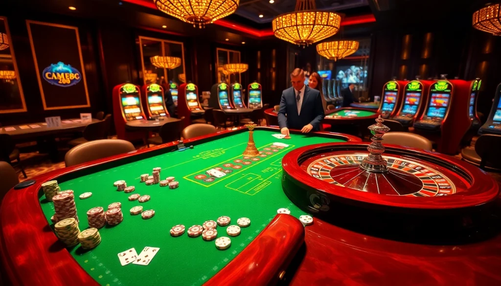Bet confidently at the CM88 casino table featuring vibrant poker chips and a luxurious roulette wheel.