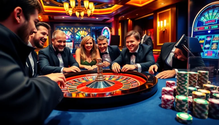 Experience high-stakes gambling excitement at https://mm88.vin/ with players at a luxury casino table.