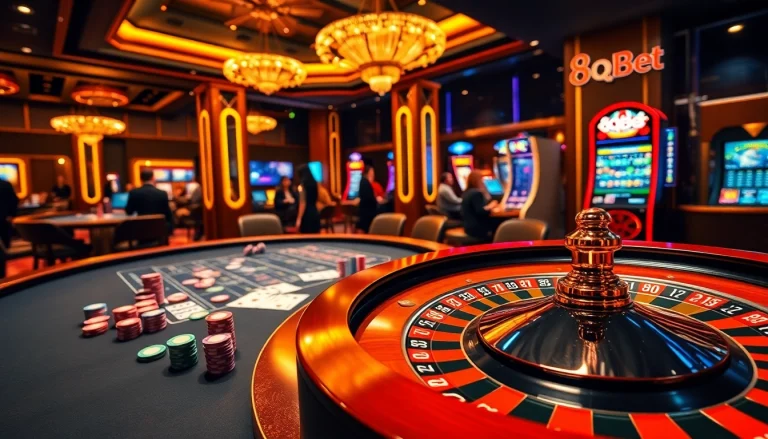 Engaging casino experience showcasing 8qbet's thrilling games and vibrant atmosphere.