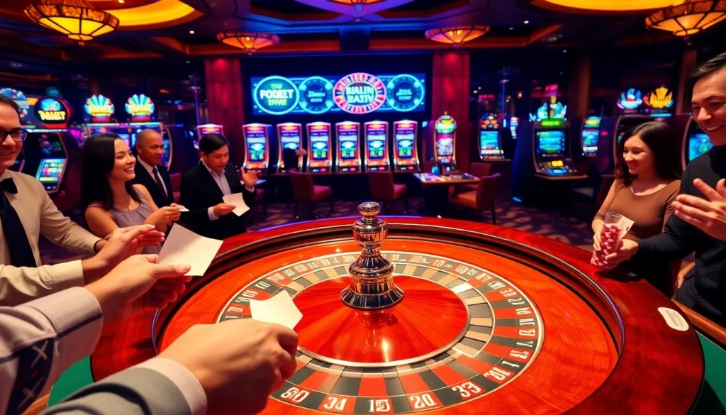 Experience the thrill of link alternatif sbobet at an exciting roulette table in a luxury casino.