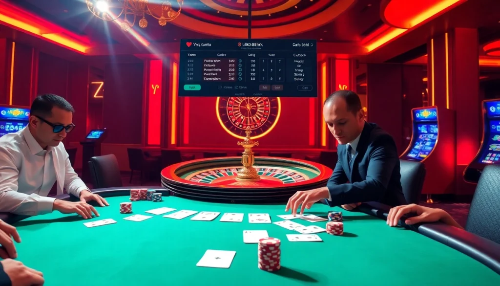 Engage with excitement at the uk88 link featuring poker chips and a roulette wheel.