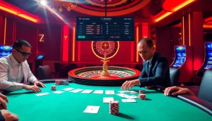 Engage with excitement at the uk88 link featuring poker chips and a roulette wheel.