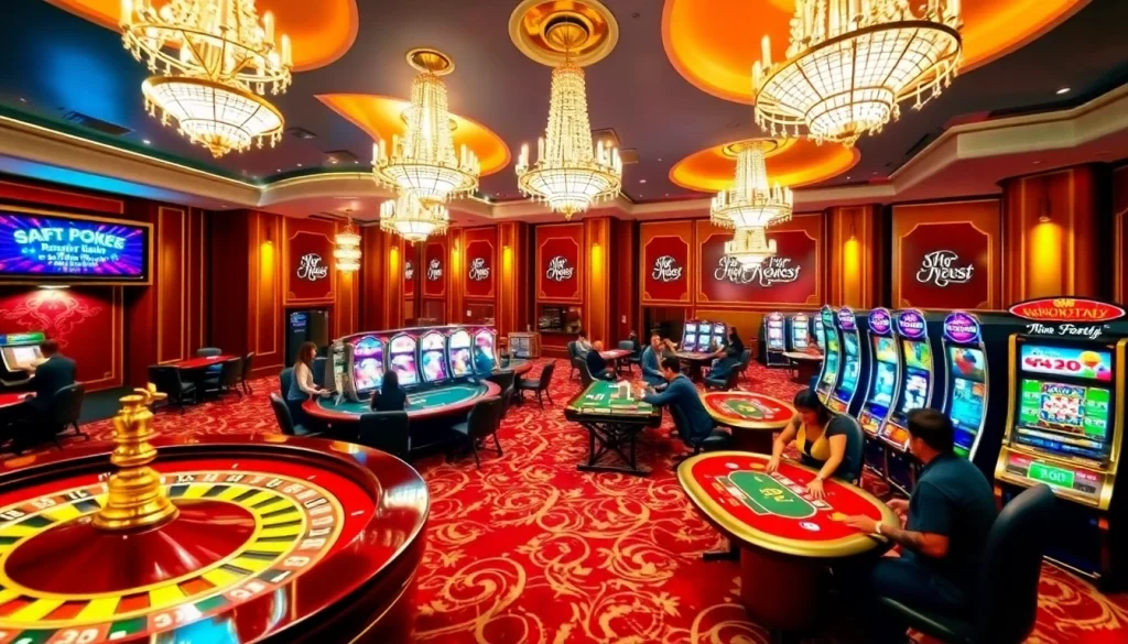 Experience excitement at https://thabet77.org/ with players enjoying roulette and poker at a luxurious casino.