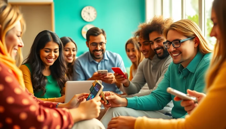 Jalwa lottery players engaging in an online game setup on various devices, showcasing excitement and winning opportunities.