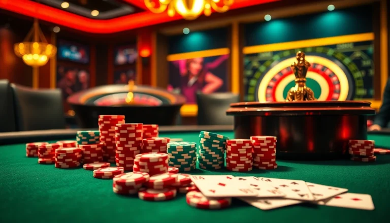 Experience high-stakes excitement at UU88 with vibrant poker chips on a luxurious table.