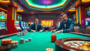Experience the excitement at hay.win with a thrilling poker game and vibrant casino atmosphere.
