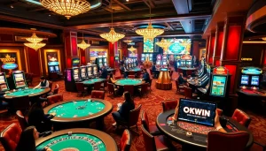 Engaging players at a luxurious casino table featured at https://okwin.blog, showcasing interactive gambling excitement.