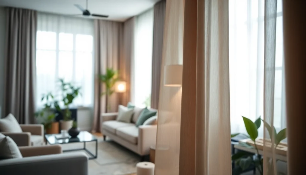 Geniet van verduisterende gordijnen die stijlvolle privacy en schaduw bieden in een gezellige woonkamer.