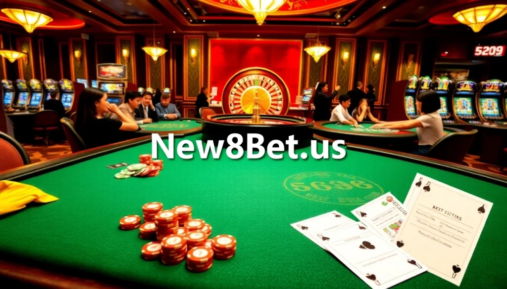 Players enjoying a thrilling casino experience at New88bet.us with exciting games and vibrant atmosphere.
