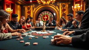 Players enjoying an exciting game at a luxurious casino featuring 68 game bài.