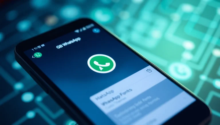 GB WhatsApp interface showcasing advanced customization features in a modern smartphone setting.