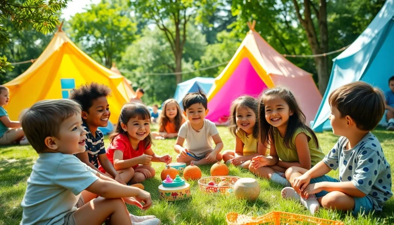 Children participating in fun activities at holiday camps under sunny skies.