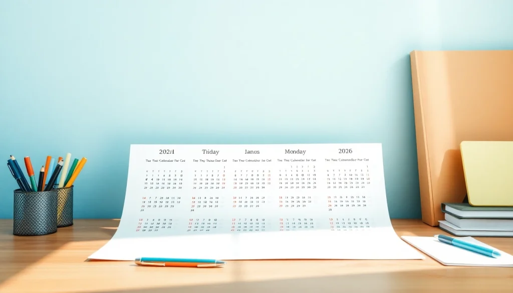 Downloadable 2026 calendar PDF template featuring a modern design and user-friendly layout.