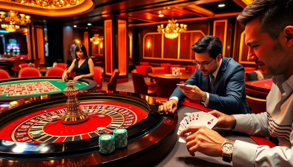 Experience the thrill of gambling at https://rr88.navy/ with vibrant casino visuals featuring roulette, poker, and luxury ambiance.