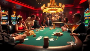 The official hidden wiki reveals thrilling casino games as players strategize at a poker table.