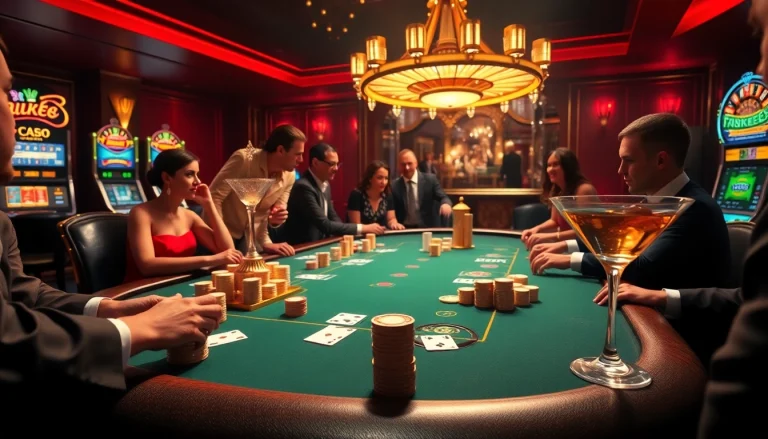 The official hidden wiki reveals thrilling casino games as players strategize at a poker table.