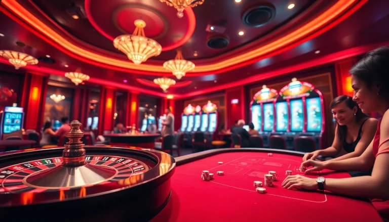Exciting gambling scene on Trang chủ 789P showcasing vibrant casino tables and players.