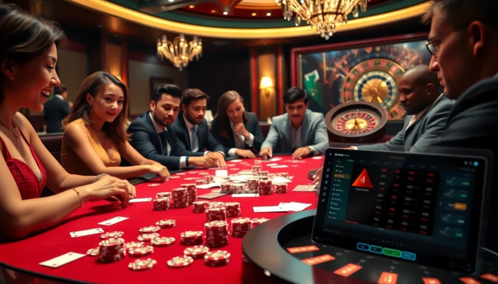 Exciting casino scene featuring poker table and chips, showcasing sc88archi's gambling experience.