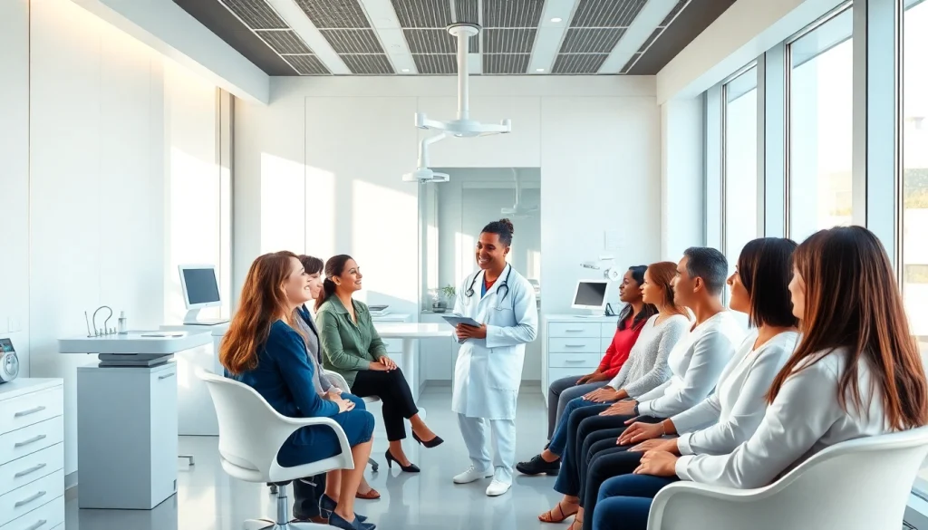 多様な患者と医療専門家がいる、温かい雰囲気の診察室を紹介する美容整形クリニックおすすめ口コミ＆評判情報。