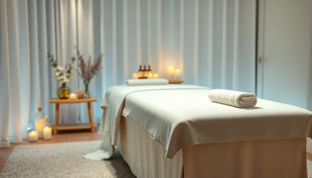 High-quality 출장마사지 setup with calming ambiance and luxurious decor.