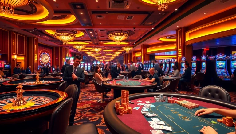 Excited players engage with roulette wheels and poker tables at https://xx88.us/ casino.