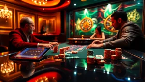 Gamblers enjoying an exciting poker game at the luxurious 79 king casino.