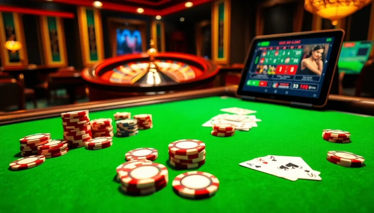 Experience the excitement of Nhà cái S8 with vibrant casino gaming elements like cards and roulette.