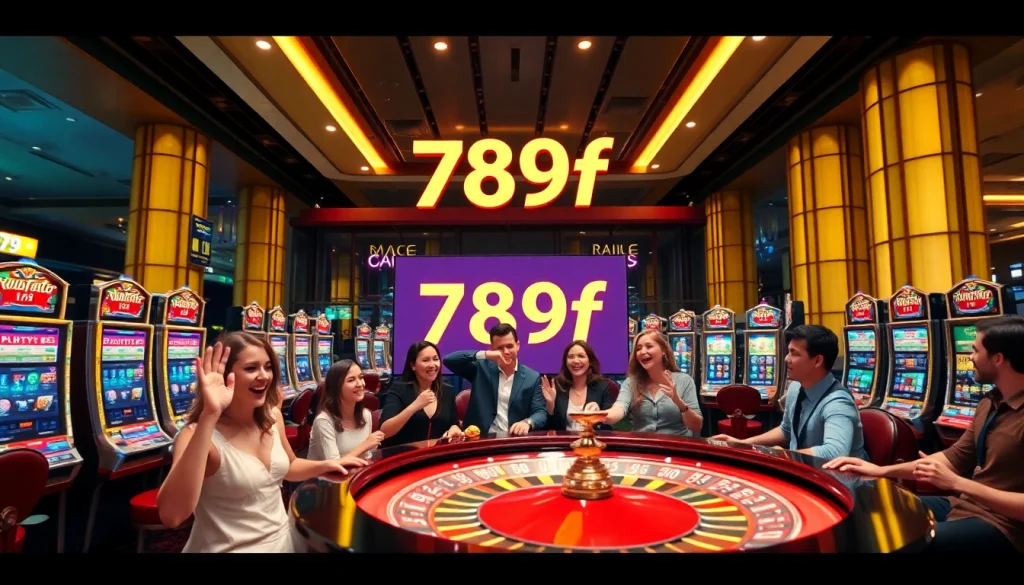 Experience excitement at 789f with modern slots and engaged players in a luxurious casino setting.