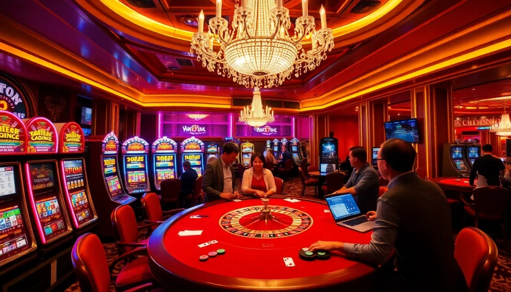 Experience the thrill of hidden wiki 2 through vibrant poker tables and slot machines in a luxury casino.