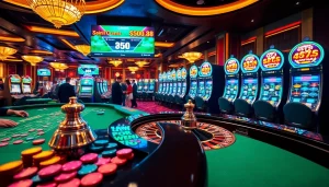 Experience the vibrant casino scene with viral88 showcasing roulette action and colorful gaming chips.
