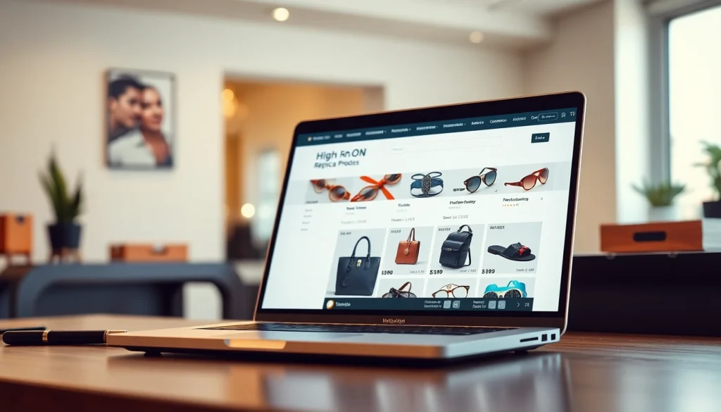 레플리카쇼핑몰의 고품질 제품을 보여주는 온라인 쇼핑 장면