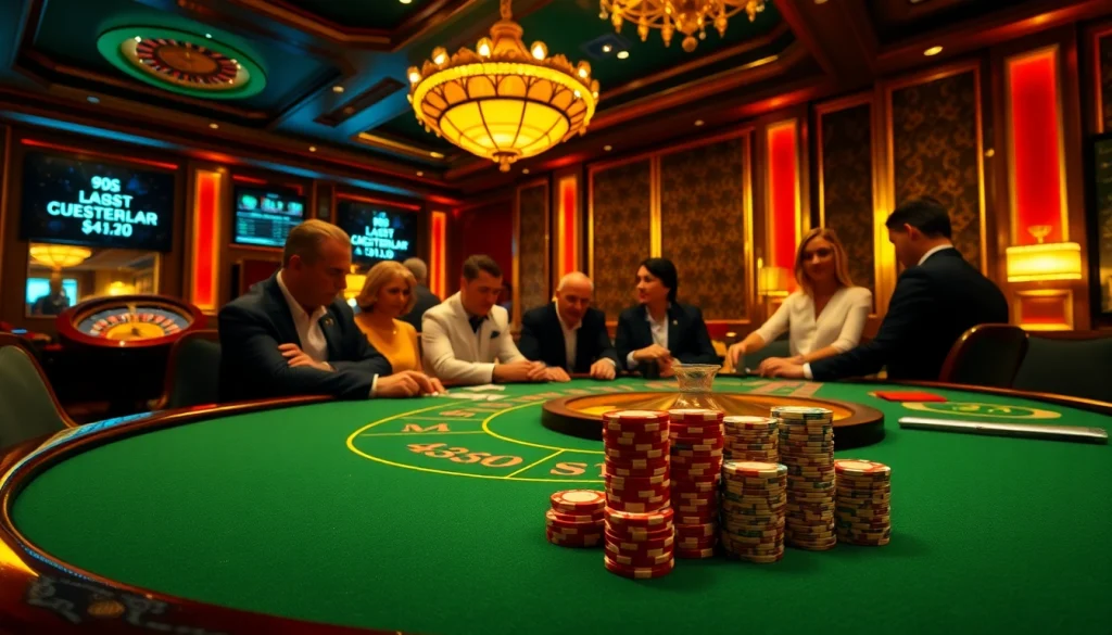 Gambling table scene showcasing the hidden wiki's themes of strategy and excitement at a lively casino.