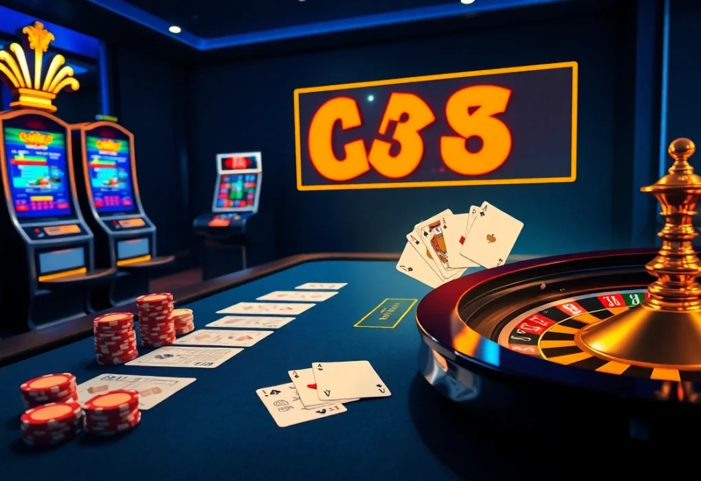 Playing high-stakes poker and experiencing luxury gaming at https://lc88.jpn.com/ with vibrant casino visuals.
