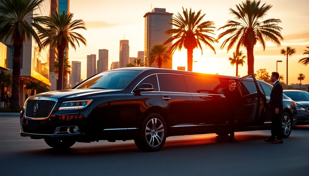 Elegant LA Limo parked in Los Angeles, showcasing luxury transportation for travelers.